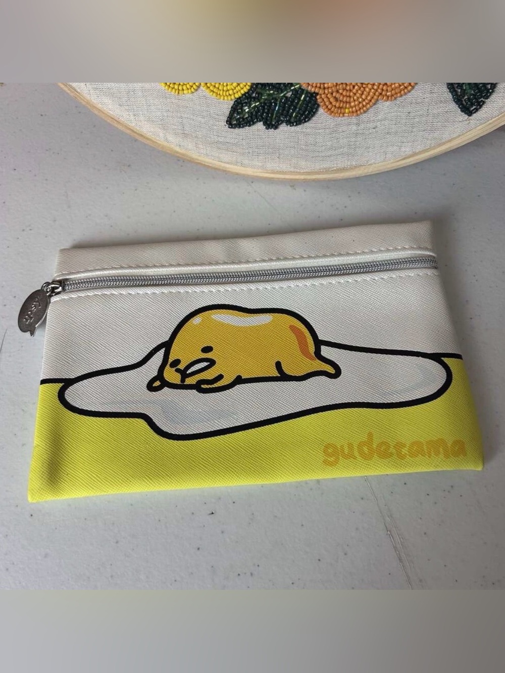 Gudetama the Lazy Egg by Sanrio Zippered Makeup/Cosmetics Bag Kawaii